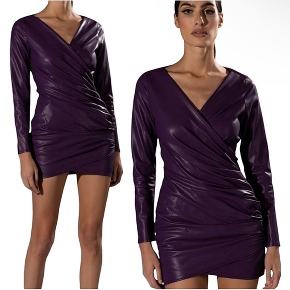 Akira Deep Purple PU Dress size M - Picture 1 of 10